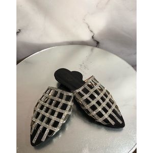Coco Black Jeweled Mules